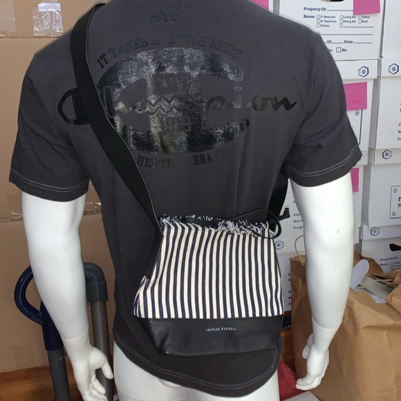 nwot LOEFFLER RANDALL pencil striped BUCKET BAG - Picture 9 of 9